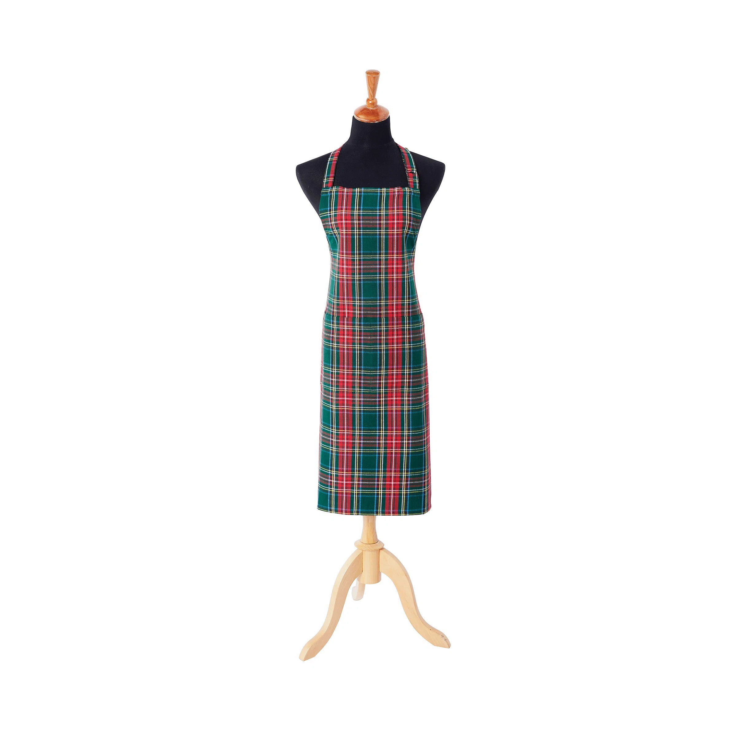 Weston Plaid Red and Green Christmas Apron | Wayfair North America