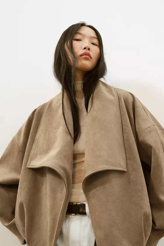 FAUX SUEDE WRAP JACKET | Zara Canada