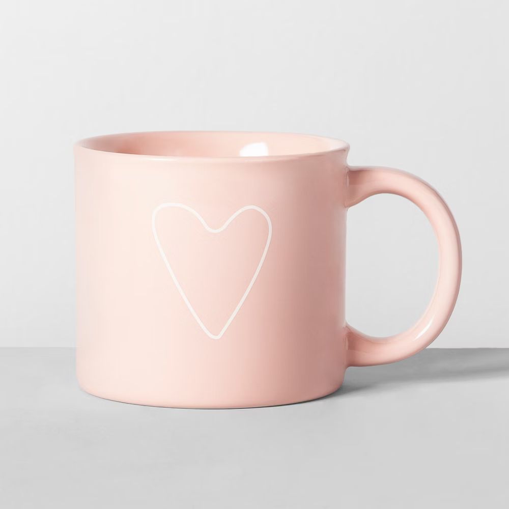 16oz Porcelain Heart Mug Pink - Opalhouse | Target