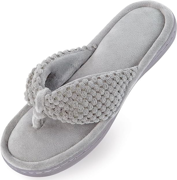 Parlovable Women's Memory Foam Flip Flop Slippers - Adjustable Thong, Anti-Slip Indoor/Outdoor Ho... | Amazon (US)