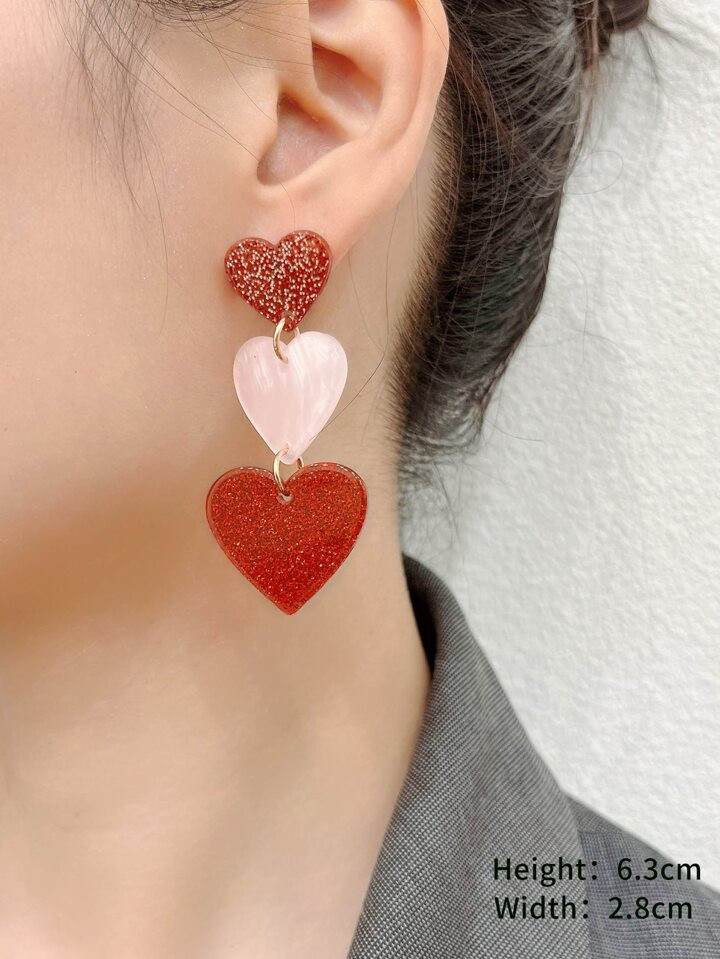 Heart Drop Earrings | SHEIN