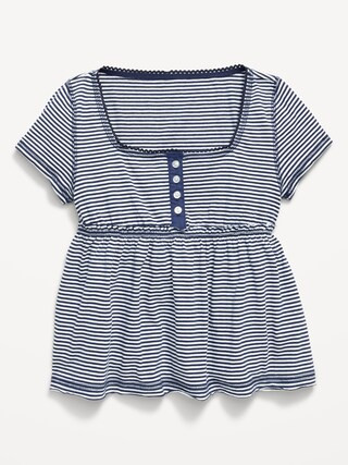 Short-Sleeve Henley Top for Girls | Old Navy (US)