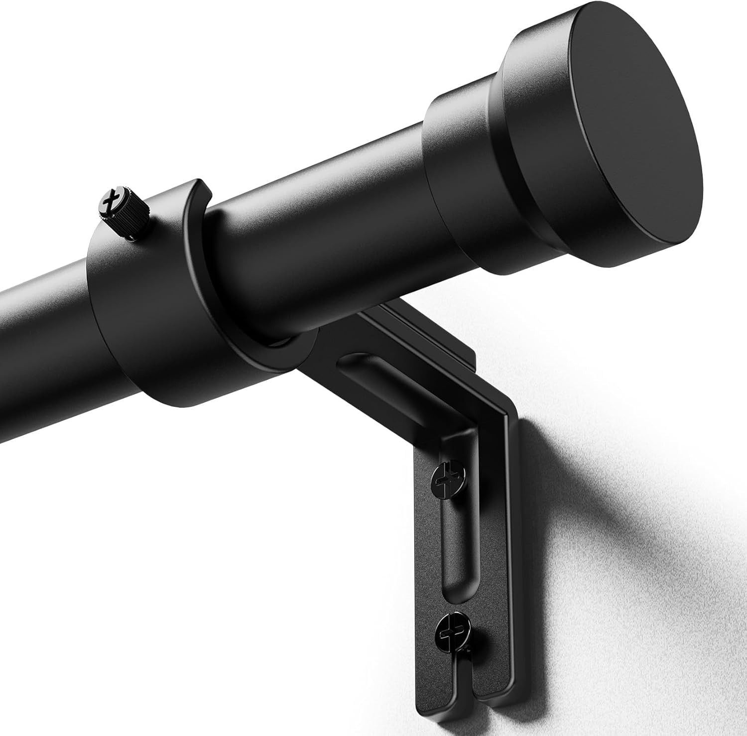 YaFex Curtain Rods 32-144 Inch, Heavy Duty 1 Inch Adjustable Curtain Rod for Windows, Black Extra Long Window Treatment Rods, Modern Design, Easy Installation | Amazon (US)