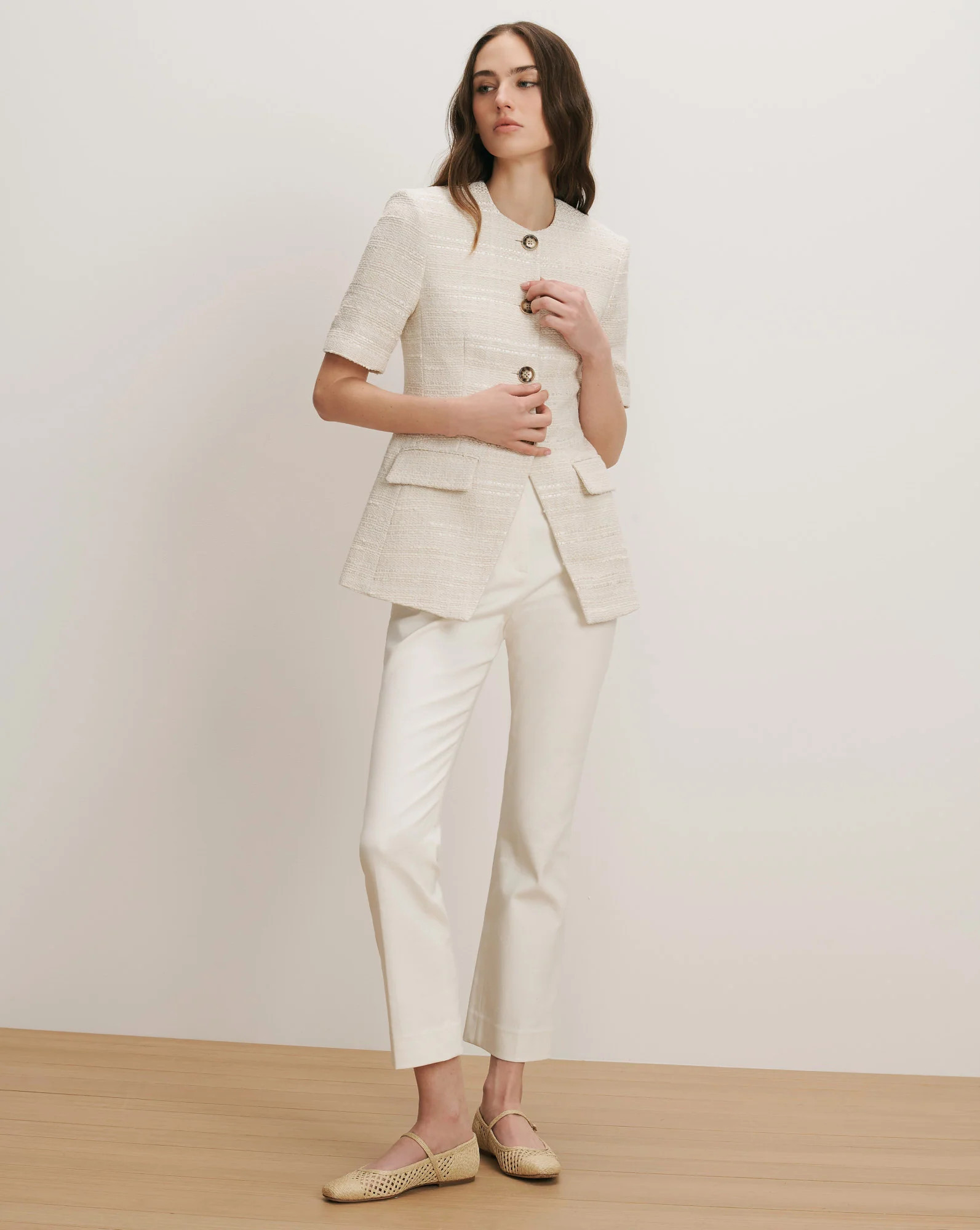 Bodie Tweed Jacket in Ecru | Veronica Beard | Veronica Beard