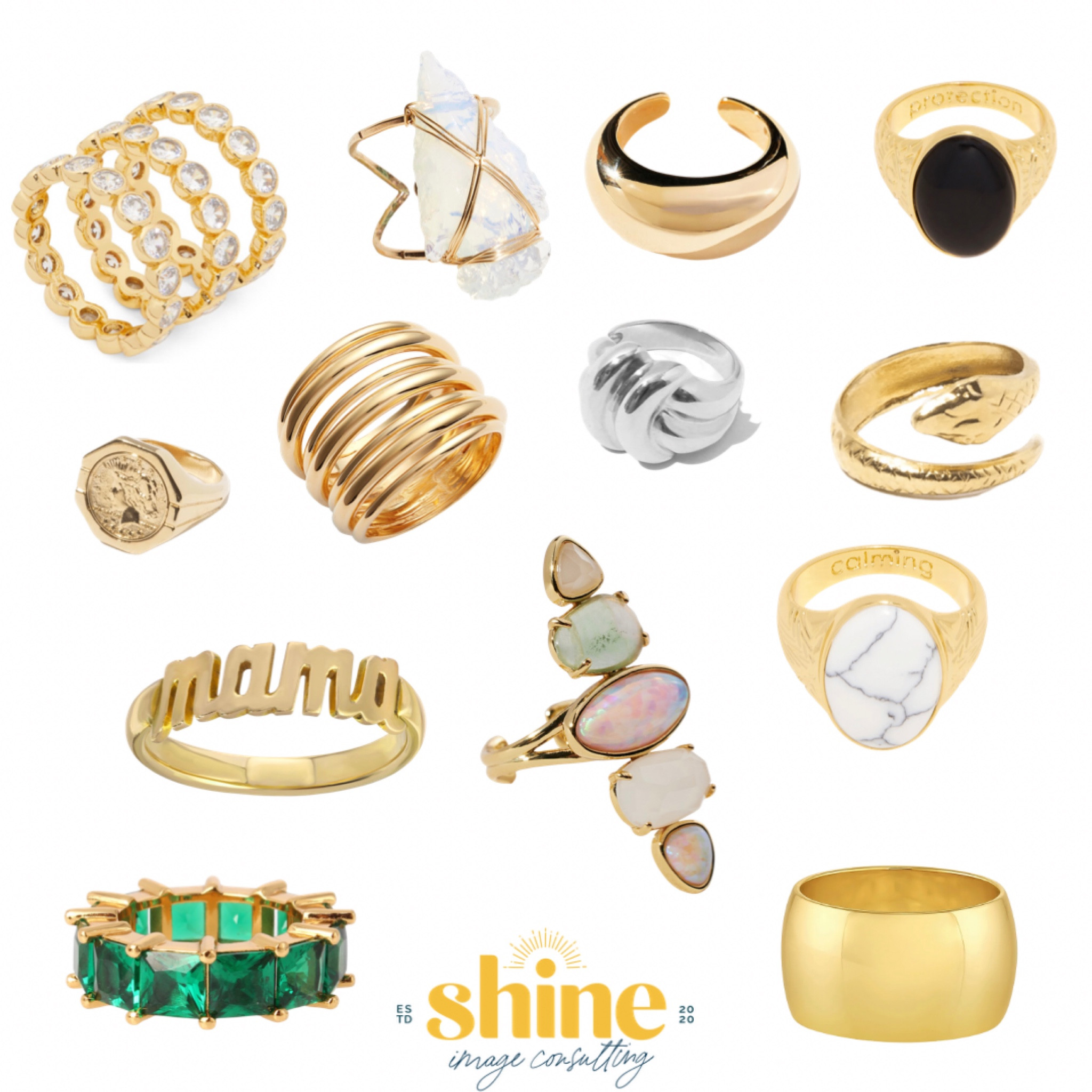 Statement rings are not just for fancy occasions - grab a solo ring or a few to add some Shine to your day 🎉

#LTKHoliday #LTKunder100 #LTKsalealert