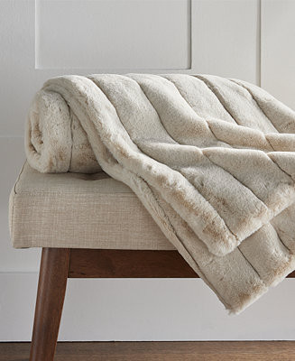 Hotel Collection Channeled Faux Fur Throw, 50 | Macy's