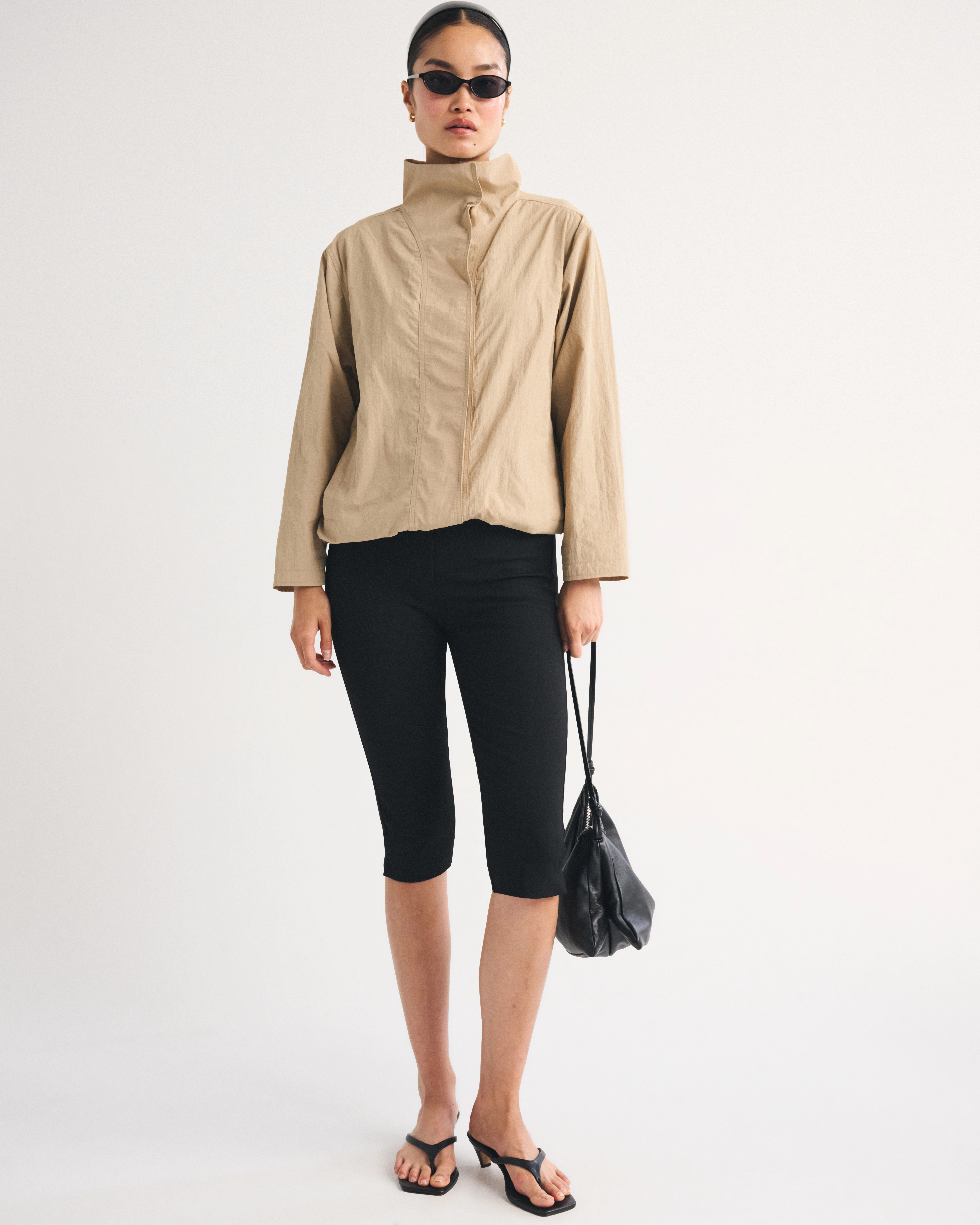 Nylon Mock Neck Jacket | Abercrombie & Fitch (US)