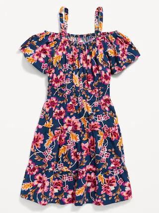 Off-The-Shoulder Tiered Swing Dress for Girls | Old Navy (US)