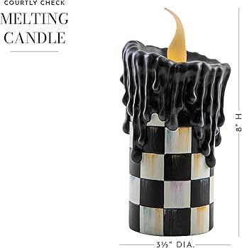 MACKENZIE-CHILDS Melting Candle, Flameless Battery-Operated Candle, Halloween Home Decor, Black-a... | Amazon (US)