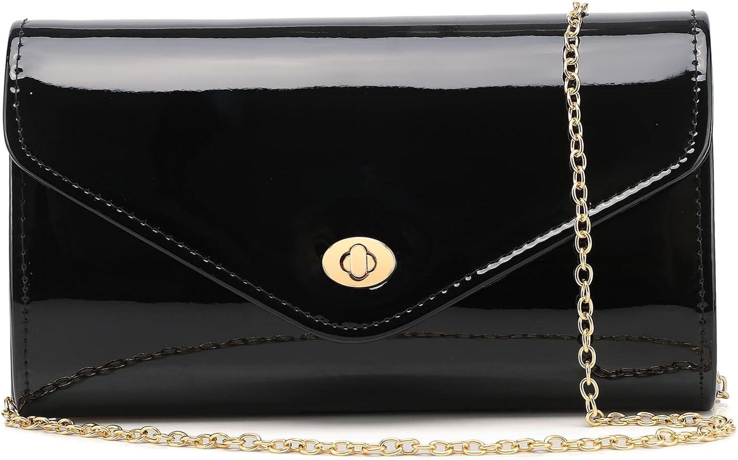 Patent Leather Envelope Clutch Womens Evening Handbag Stylish Shoulder Crossbody Bag for Dating W... | Amazon (US)