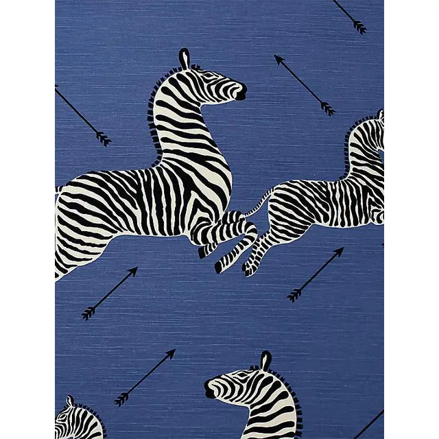 Scalamandre Zebras - Outdoor, Denim Fabric | Chairish