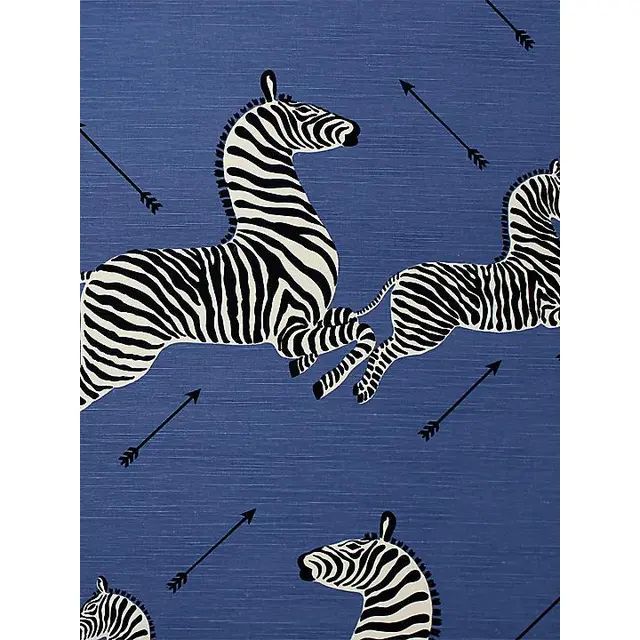 Scalamandre Zebras - Outdoor, Denim Fabric | Chairish