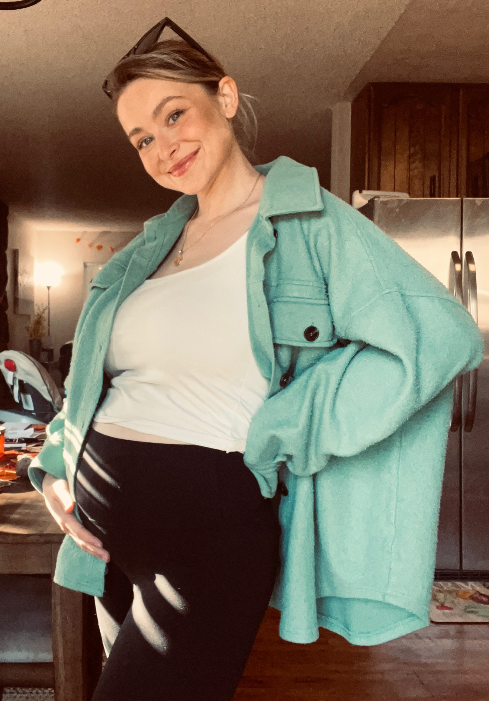 Comfy pregnancy #ootd These leggings are so stretchy for my belly. They really do feel like butter 👏 

#pregnancyoutfit #pregnancyfashion #ootd #comfyfalloutfits 

#LTKbaby #LTKbump #LTKstyletip