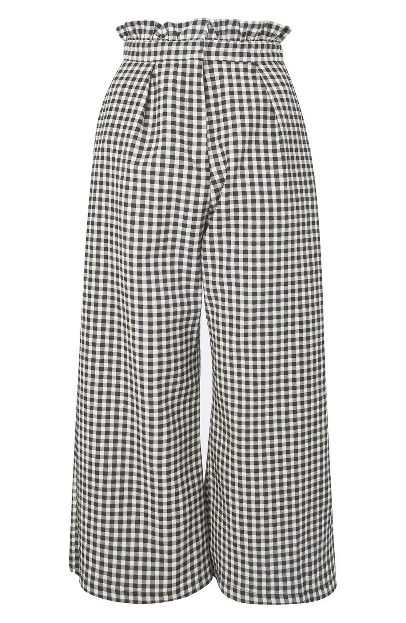 Ruffle Trim Gingham Trousers | Nordstrom