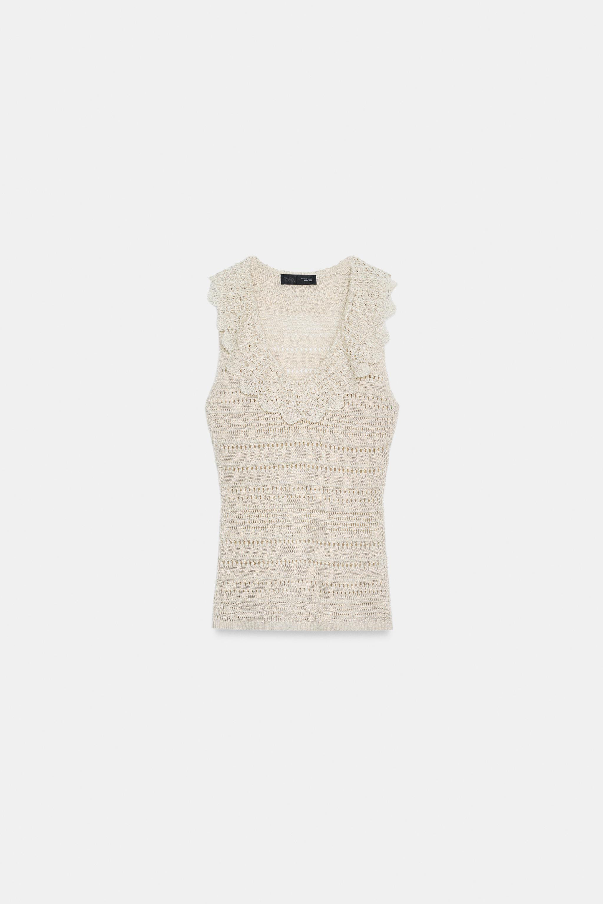 POINTELLE RUFFLE TOP | Zara US