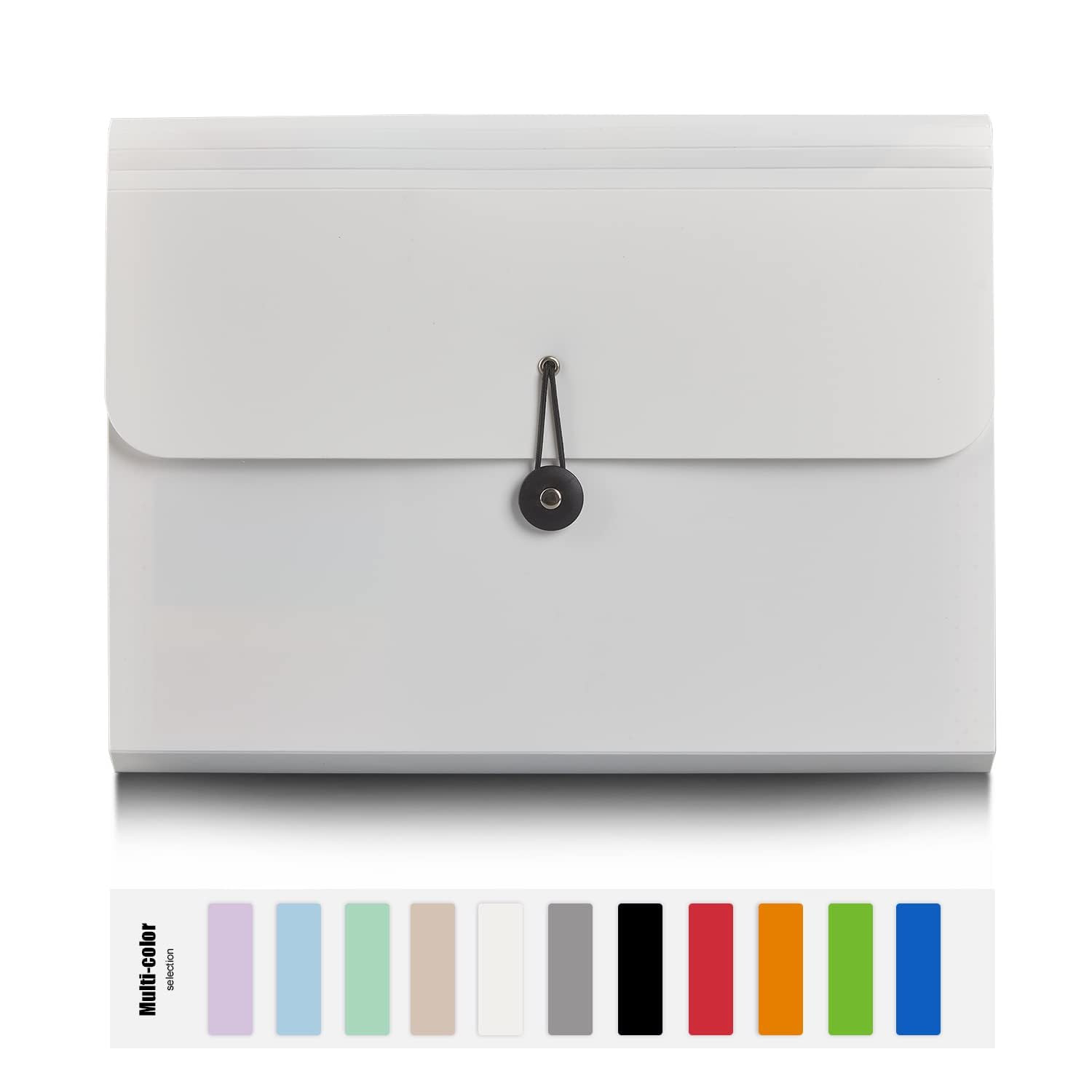 Expanding File Folder, 13 Pockets, White, Polypropylener,for Work, School, Home, Office | Amazon (US)