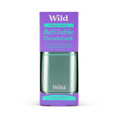 Wild Cosmetics Cream Deodorant Refill - Coconut & Vanilla with Aqua Case - Aluminum-Free 5.29oz | Target