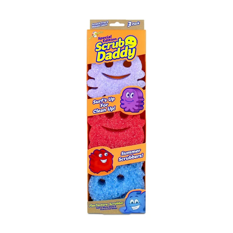 Scrub Daddy Summer Shapes Non-Scratch Cleaning Sponges, 3 Count | Walmart (US)