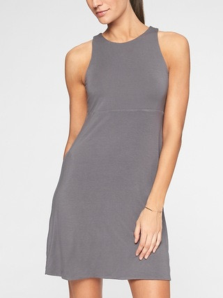Athleta Womens Reversible Santorini Dress Silver Bells/ Silver Grey Size L | Athleta