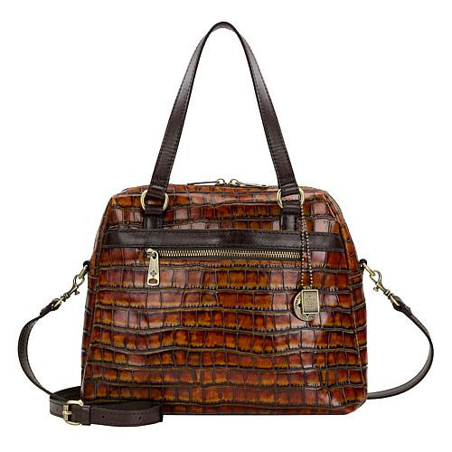 Patricia Nash Rosora Leather Satchel - Autumn Croco | HSN