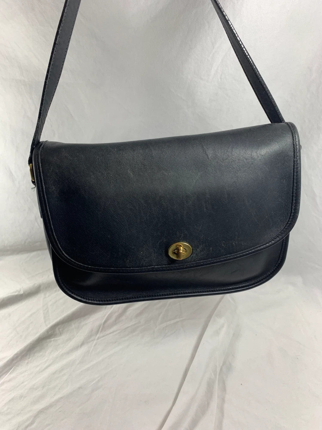 Genuine COACH black leather shoulder bag purse City bag crossbody | Etsy (US)