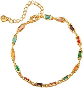 New 2026 Copper Plated 18 Karat Gold Glass Diamond Accessory Bracelet Women Creative Fashion Desi... | Amazon (US)