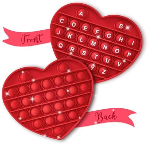 Valentines Fidget Toy for Kids Toddler,1Pcs Red Heart Shaped Bubble Sensory Toys with Alphabets L... | Amazon (US)
