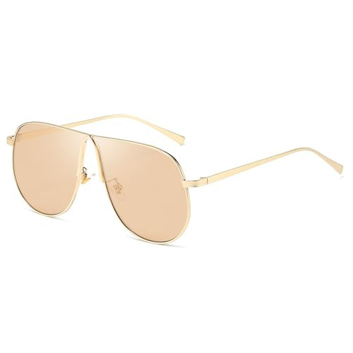 SODQW Oversized Aviator Sunglasses for Women Trendy Fashion Gold Metal 2026 Sun Glasses for Driving with UV Protection | Amazon (US)