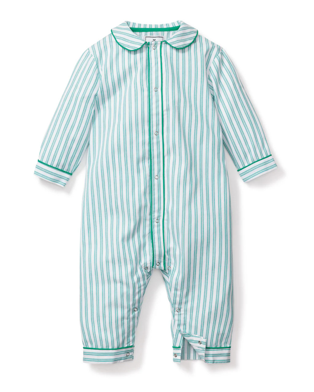 Emerald Ticking Cambridge Romper | Petite Plume