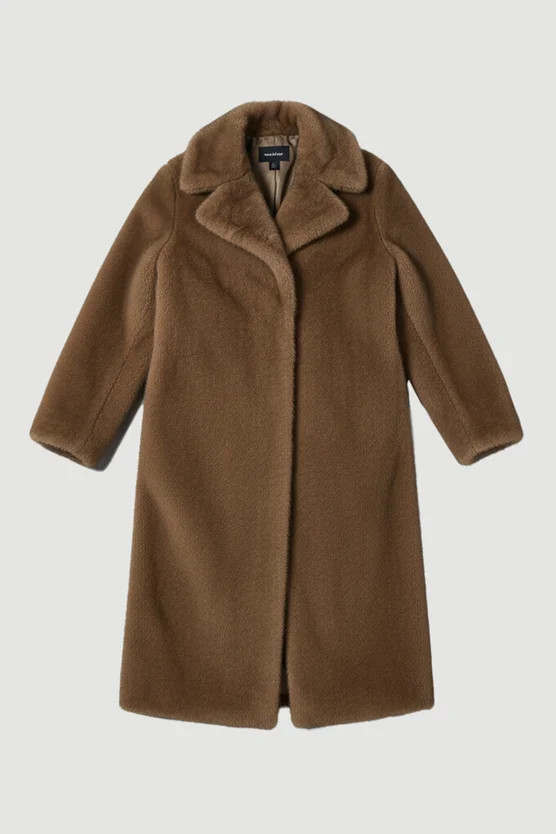 Faux Fur Longline Coat | Karen Millen UK + IE + DE + NL