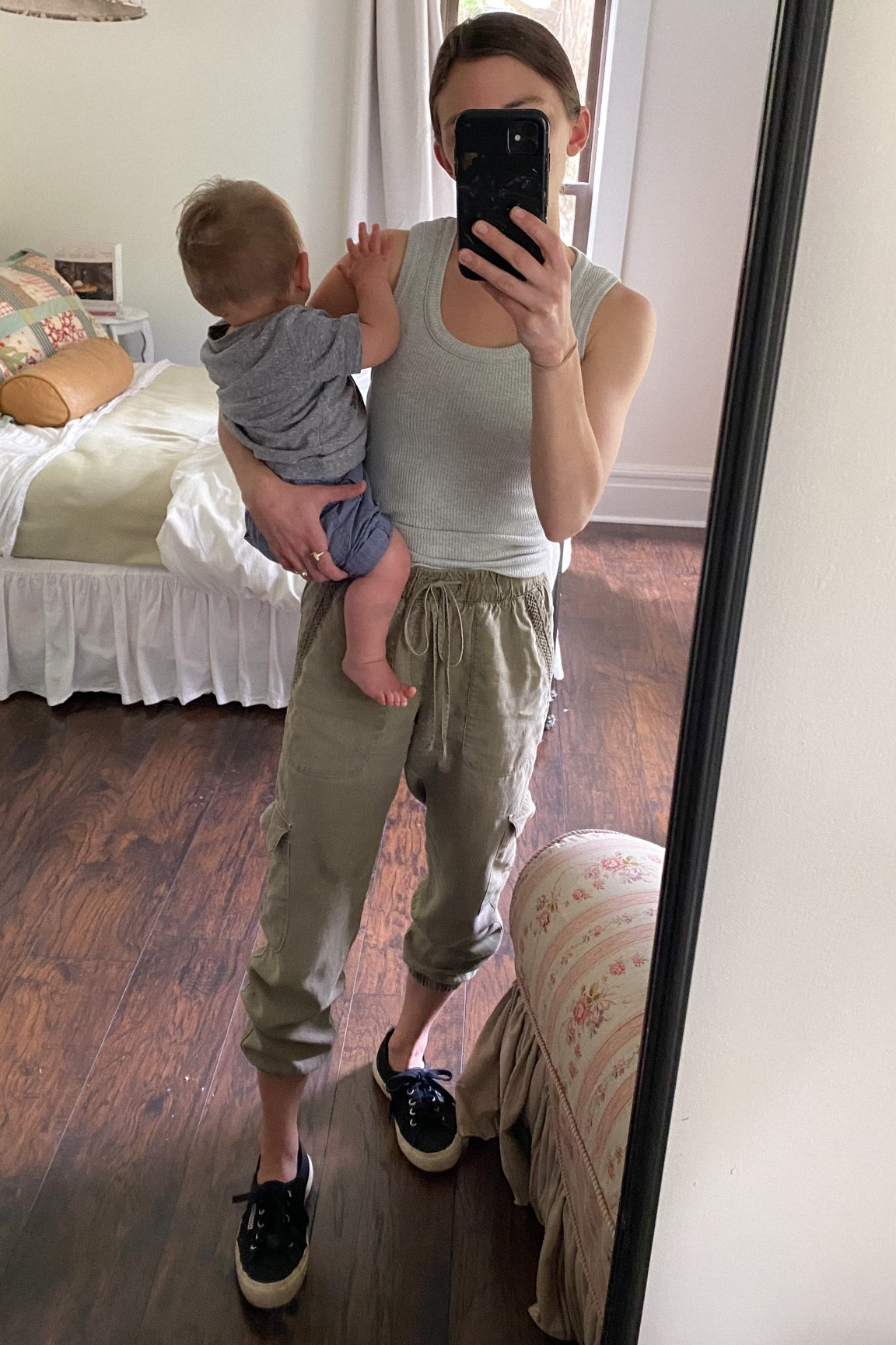 Immediate new fave closet staple: this ribbed tank top. Holds up so well in the wash and feels sturdy and fitted! Also, the best no show socks out there. Pants are old from Anthro but linking similar.

#LTKunder100 #LTKSeasonal #LTKfamily