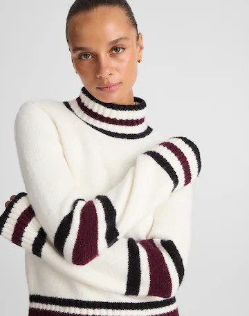 Ribbed-Trim Mockneck Sweater | Madewell