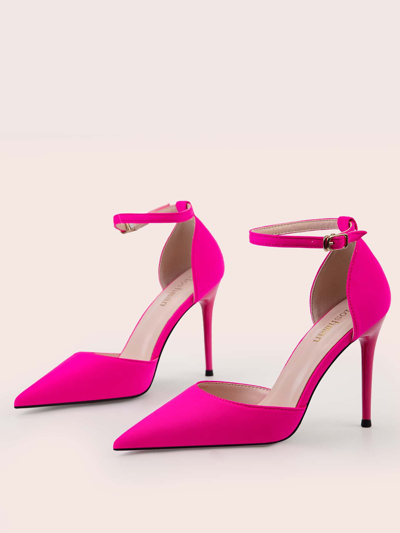 Point Toe Stiletto Heeled Ankle Strap Pumps | SHEIN