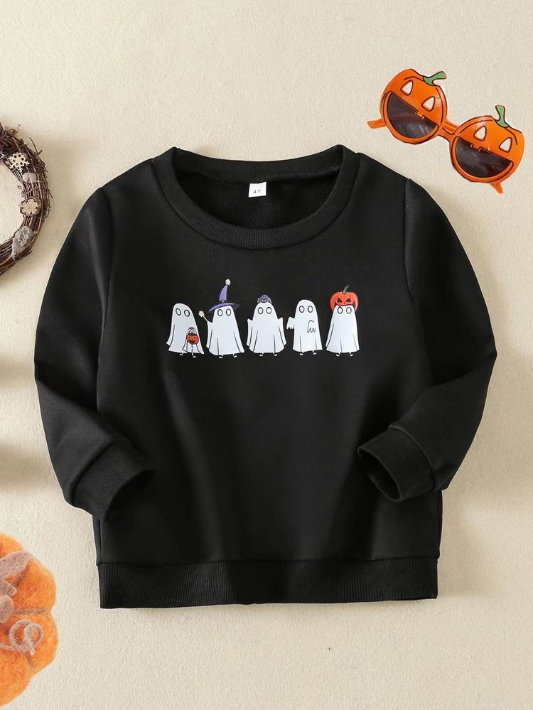 Toddler Girls 1pc Halloween Print Pullover | SHEIN