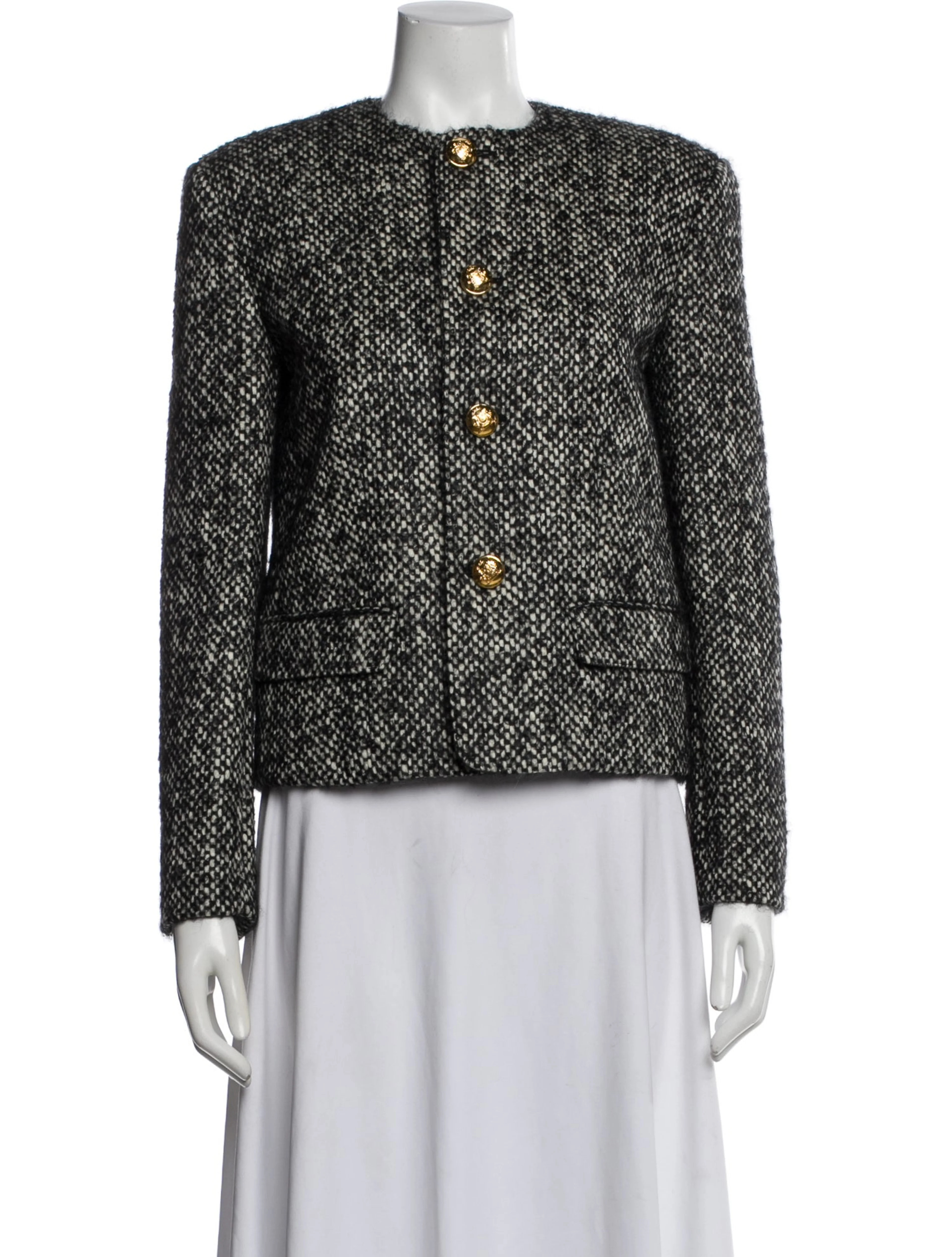 Wool Tweed Pattern Evening Jacket | The RealReal