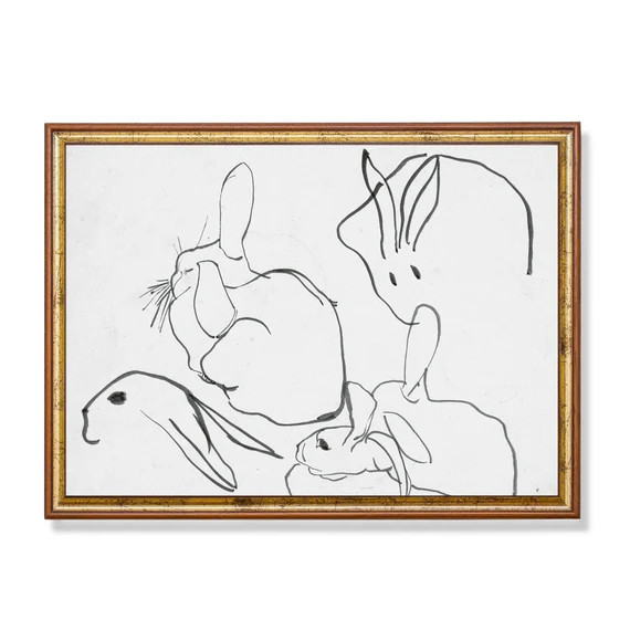 Vintage Sketch Drawing | Study of Rabbits | Neutral Decor | Abstract Line Art | Digital Download ... | Etsy (US)