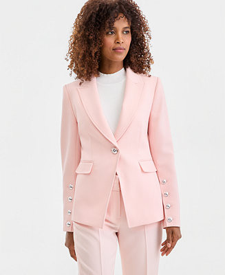 Tahari ASL Women's Twill One-Button Peak-Lapel Blazer - Macy's | Macy's