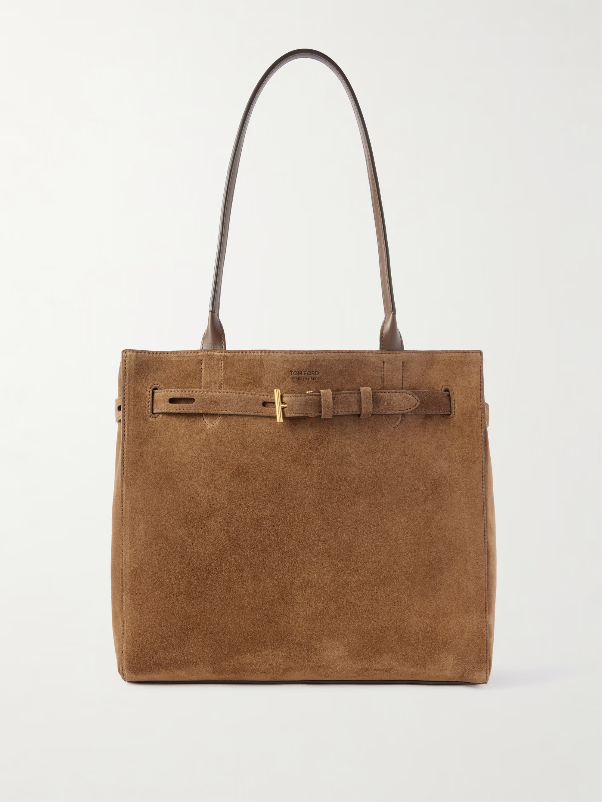 Leather-trimmed suede tote | NET-A-PORTER (US)