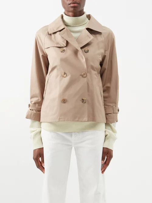 Max Mara - Short Canvas Trench Jacket - Womens - Light Beige | Matches (UK)