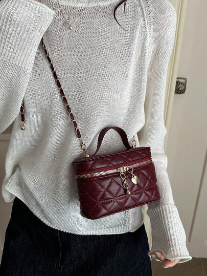 Lightweight Mini Chain Bag Quilted Handbag Bucket Bag Suitable For Girls, College Students And Office Workers - Size one-size | SHEIN
