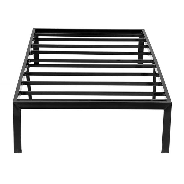 KingSo 14" Tall Twin Bed Frame Black 1500H Steel Platform Metal Bed Frame with Storage, Heavy Dut... | Walmart (US)