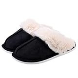 ZriEy Womens Suede Comfy Slippers Memory Foam Fluffy Warm Non-Slip Comfortable Slip-on House Shoes B | Amazon (US)