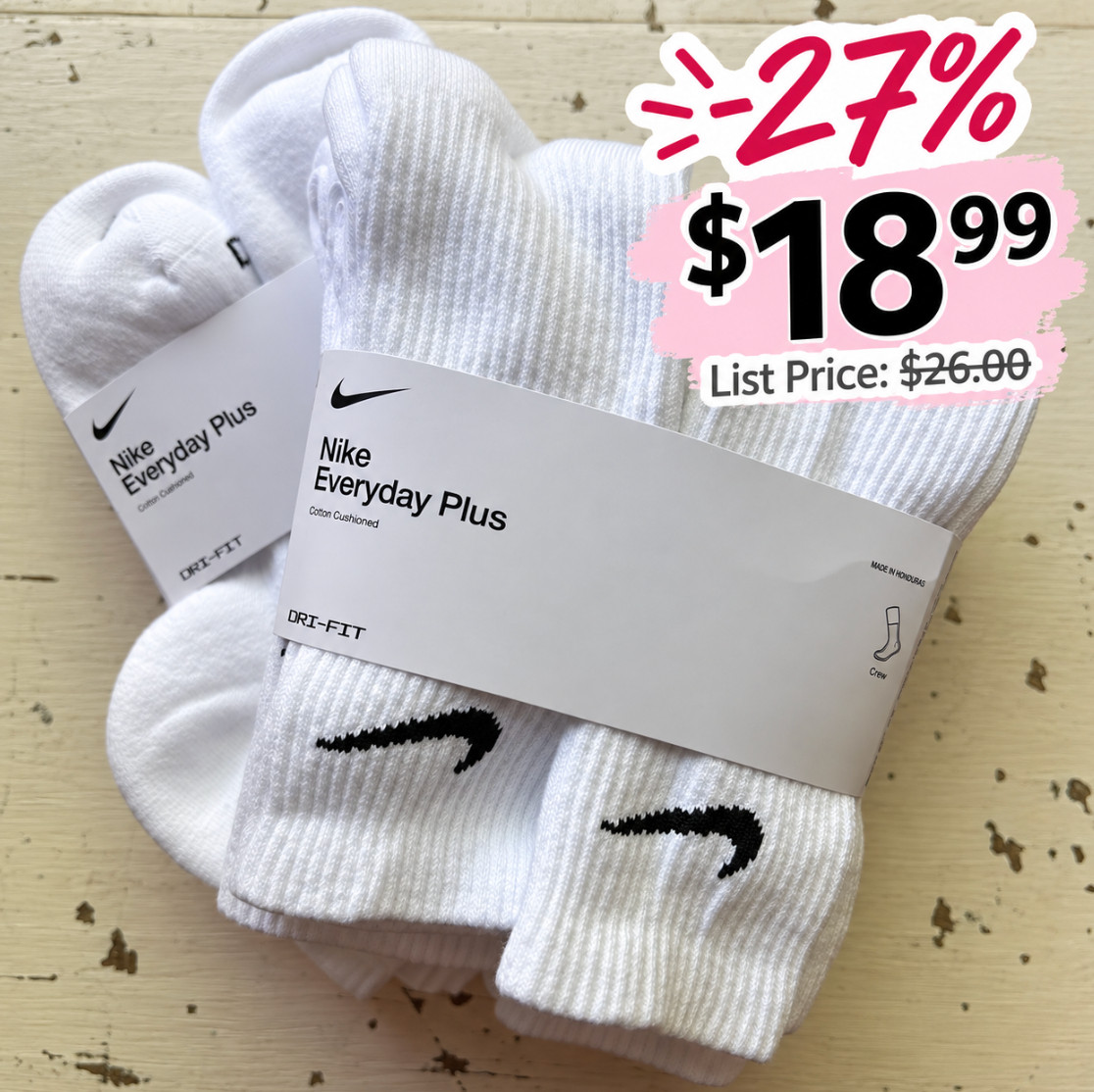 Great deal on this 6-pack of Nike socks 

 