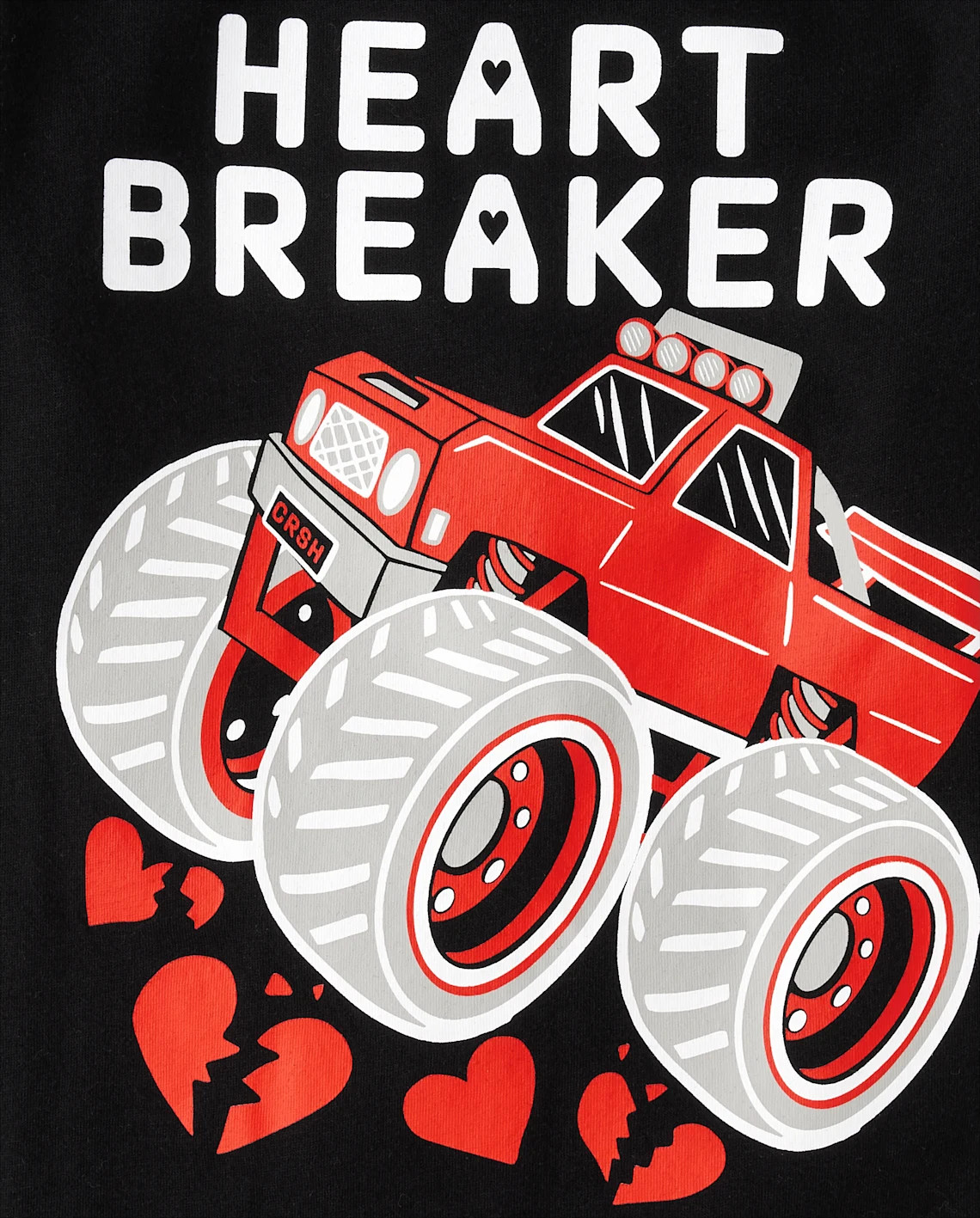 Baby And Toddler Boys Valentine's Day Monster Truck Graphic Tee - black | The Children's Place