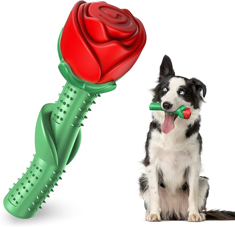 ucho Dog Chew Toys for Aggressive Chewers, Rose Dog Toys for Small Meduium Dogs, Interactive Dog ... | Amazon (US)