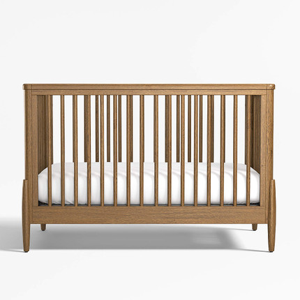 Bodie Natural Oak Wood Convertible Baby Crib + Reviews | Crate & Kids