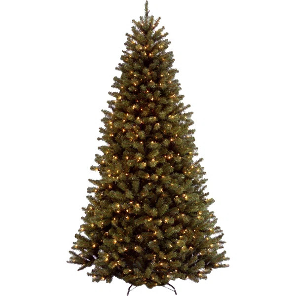 Green Spruce Artificial Christmas Tree with Warm White Lights | Wayfair North America