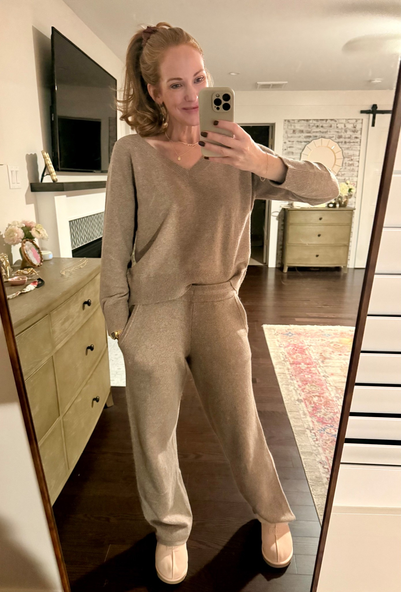 My third and final Old Navy outfit for the day! This sweater lounge set is 12:10 so good!! Comfy chic! I’m a size small tall. 

#LTKSaleAlert #LTKSeasonal #LTKFindsUnder50
