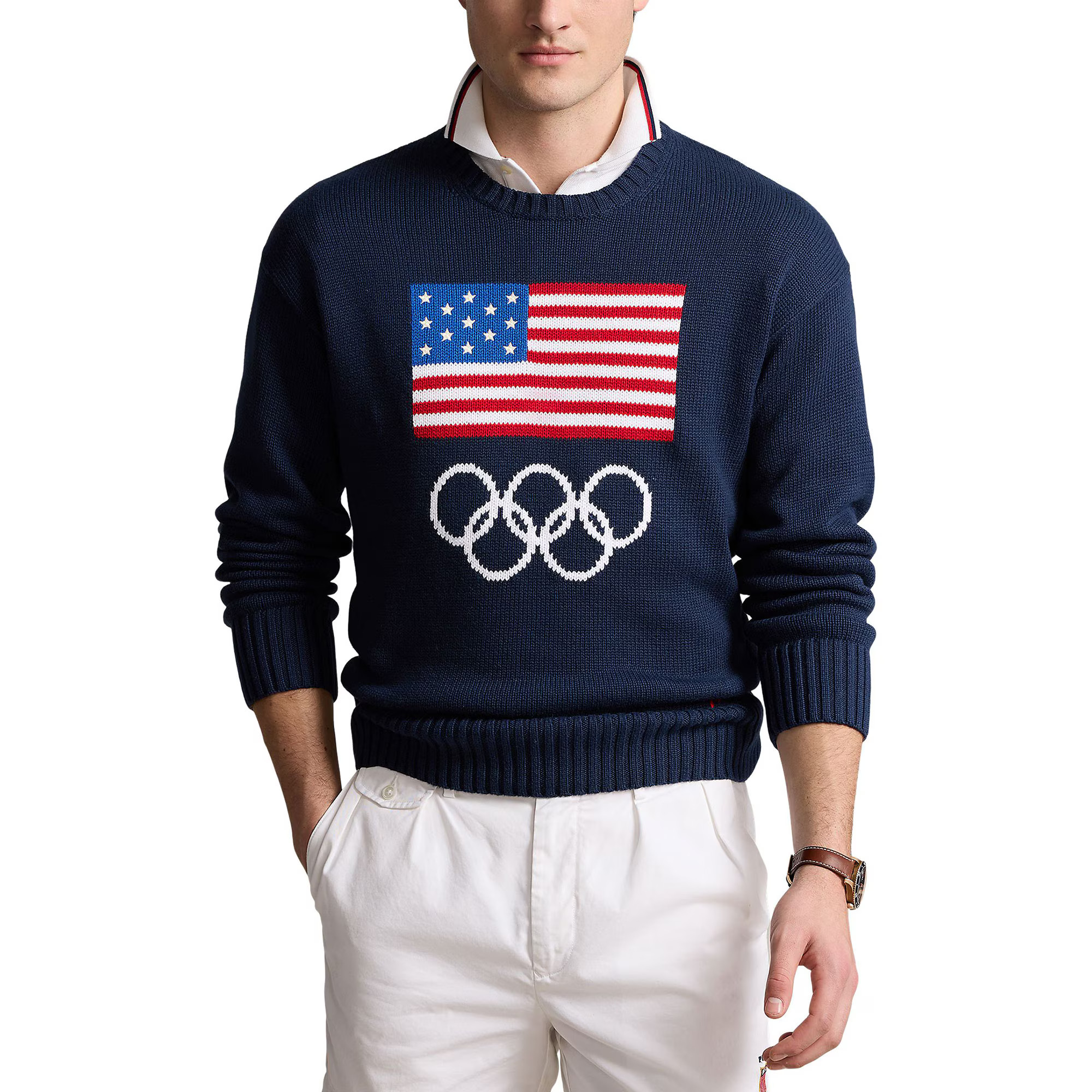 Team USA Polo Ralph Lauren 2024 Summer Olympics Villagewear Crewneck Sweater - Navy | Lids