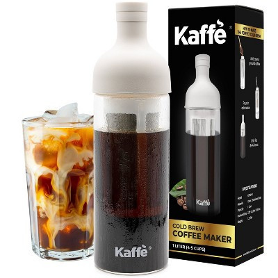 Cold Brew Coffee Maker - Glass/Silicone Top - White - 1L: Kaffe, BPA-Free, Manual, Permanent Screen Filter, 8 Cup Capacity | Target